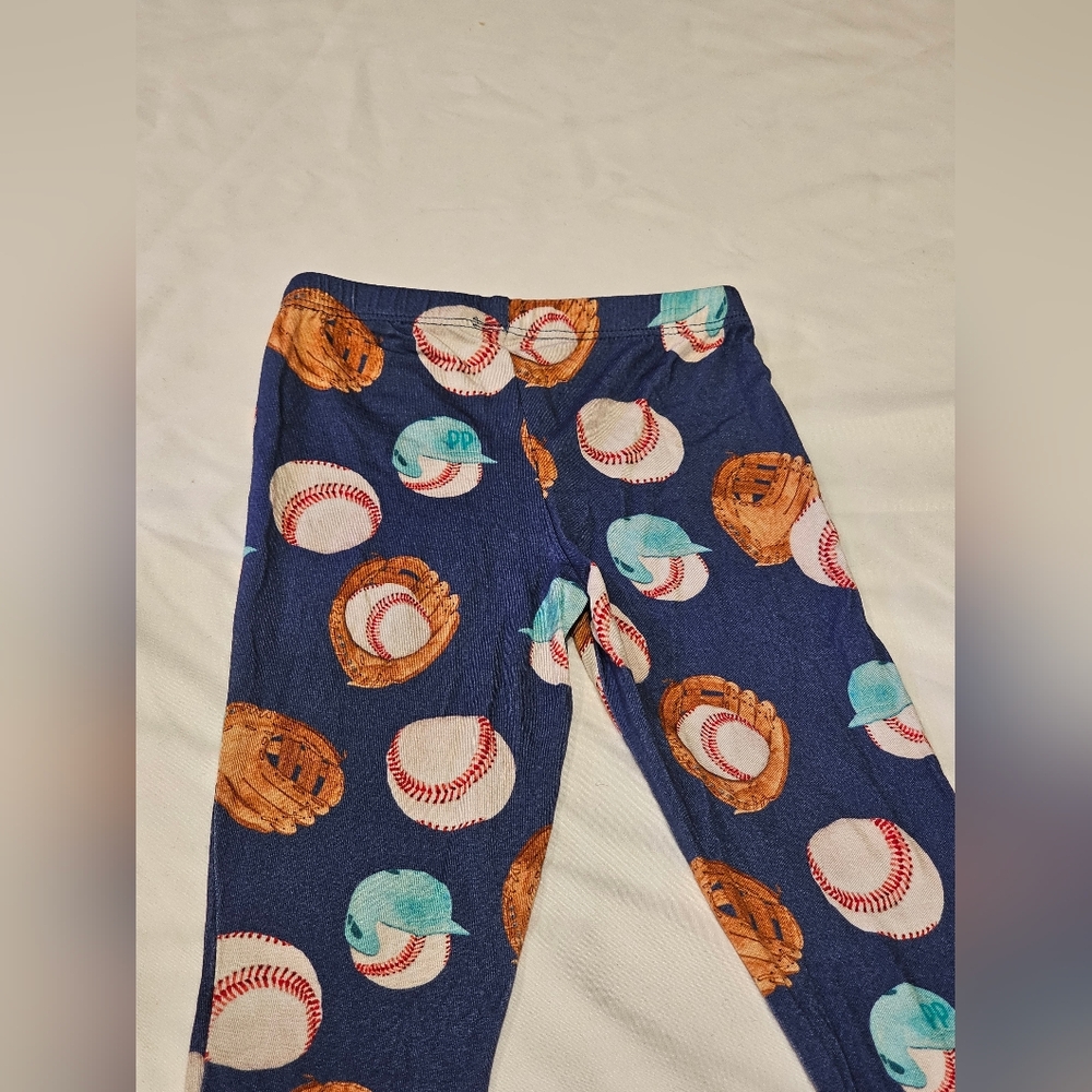 Posh Peanut Baseball Print Bamboo Pajama Pants- 2T